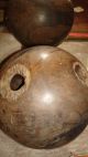 Antique Vintage 2 Hole Wood Wooden Bowling Ball 6lbs Primitives photo 2