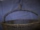 Vintage Footed Metal Wire Mesh Egg Or Shellfish Basket With Handle And Hook Primitives photo 10
