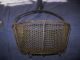 Vintage Footed Metal Wire Mesh Egg Or Shellfish Basket With Handle And Hook Primitives photo 6