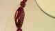 Vintage 1950s Cranberry Red Gold Flecked Murano Italian Art Glass Bead Necklace Mid-Century Modernism photo 4