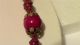 Vintage 1950s Cranberry Red Gold Flecked Murano Italian Art Glass Bead Necklace Mid-Century Modernism photo 6