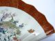 Old Vintage Japanese Porcelain Hand - Painted Fan - Shaped Ornament Other photo 4