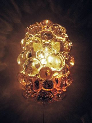 Vintage Thick Glass Bubble Lamp Flushmount Sconce Wall Light photo