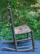 Early 19th C Ladder Back Rocking Chair,  Orig.  Finish & Seat,  Diminutive,  Rustic Primitives photo 2
