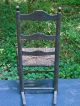 Early 19th C Ladder Back Rocking Chair,  Orig.  Finish & Seat,  Diminutive,  Rustic Primitives photo 3