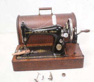 1914 Singer 99 (k) Antique Hand Crank Sewing Machine Sews Ez Leather photo