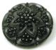 Antique Black Glass Button Fancy Floral Design Buttons photo 1