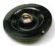 Antique Black Glass Button Fancy Floral Design Buttons photo 2