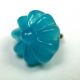Antique Charmstring Glass Button Turquoise Candy Mold Dimi Swirl Back Buttons photo 2