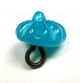 Antique Charmstring Glass Button Turquoise Candy Mold Dimi Swirl Back Buttons photo 3