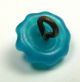 Antique Charmstring Glass Button Turquoise Candy Mold Dimi Swirl Back Buttons photo 4