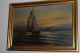 19th C Oil On Canvas Sailing Ship At Sea With Dingy With Men Signed Folk Art photo 2