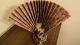 Japanese Antique Painted Porcelain Geisha Doll Fan Wall Art Other photo 4