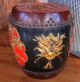 Antique Hand Crafted Asian Lacquered Gilded Rice Bucket Baskets photo 2