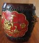 Antique Hand Crafted Asian Lacquered Gilded Rice Bucket Baskets photo 3