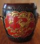 Antique Hand Crafted Asian Lacquered Gilded Rice Bucket Baskets photo 4