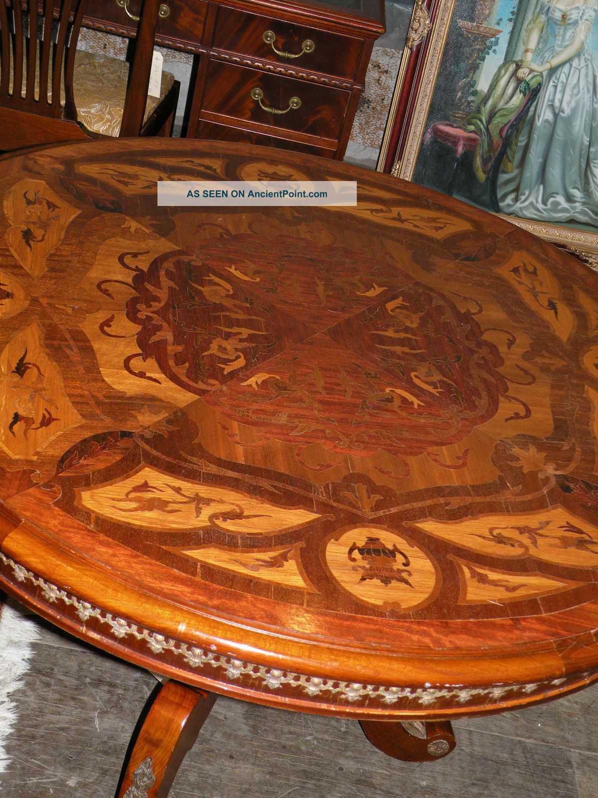 Inlaid Wood Center Foyer Table Unknown photo