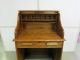 Antique Solid Oak S - Roll Ladies Desk Circa 1910 Space Saver Refinished 1900-1950 photo 3