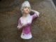 Antique German Pincushion Half Doll Pink Top Grey Hair Yellow Headband Pin Cushions photo 10
