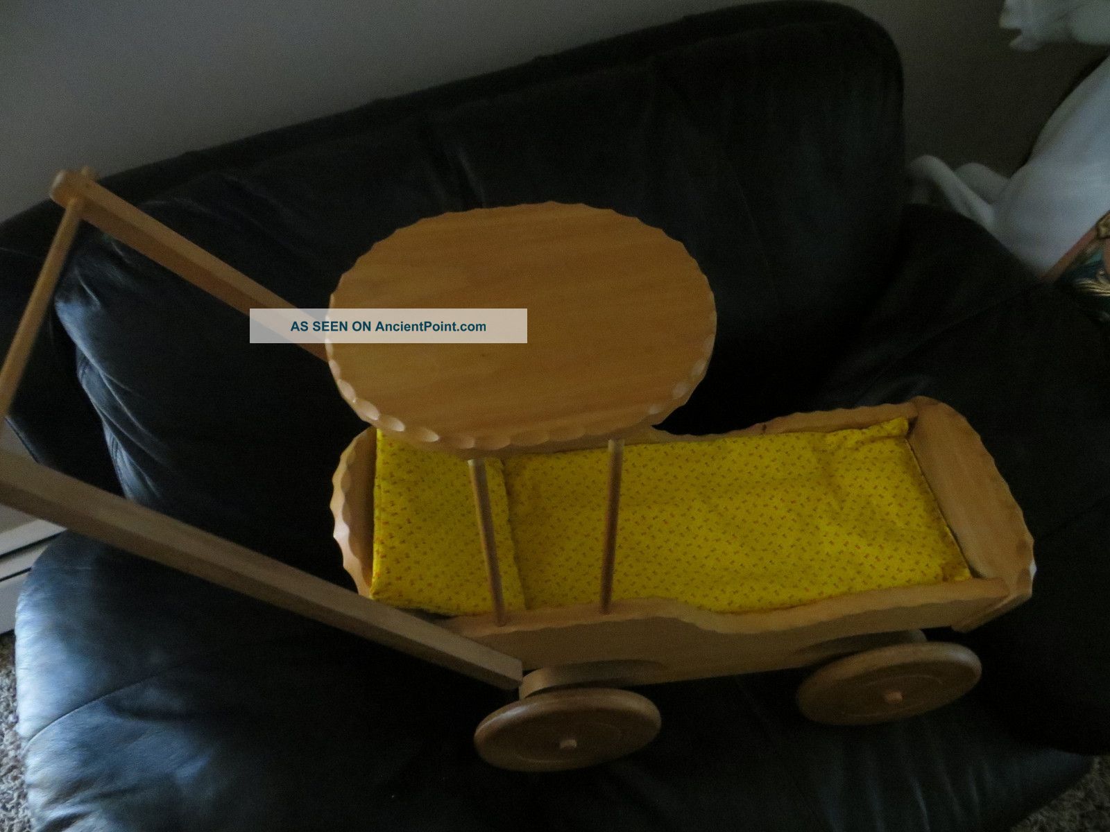 Wood Stroller Baby Doll Carriage Handmade? Shape W/pads Baby Carriages & Buggies photo