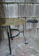 Vtg Iron Wood Handle Brass Plate Hearth Fireplace Plant Stand Trivet Trivets photo 1