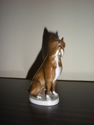 Zsolnay Porcelain Boxer Dog Figurine photo