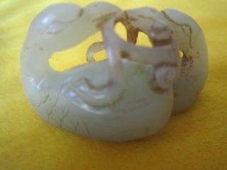 Chinese Jade Carving Pendants Pair Of Goose photo