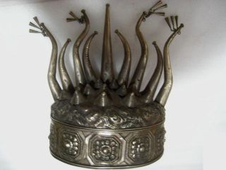 Chinese Old Miao Silver Wedding Hat photo