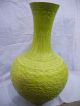 Chinese Green Glaze Carved Flower Porcelain Vase Vases photo 4