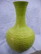 Chinese Green Glaze Carved Flower Porcelain Vase Vases photo 7