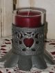 Prim Valentine Heart Fillagree Votive Candle Holder & Glass Only Primitives photo 1