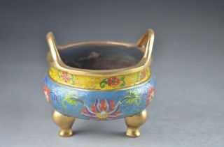 Chinese Cloisonne Antique Bronze Incense Burner photo