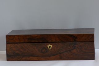 Early Victorian Rosewood Box With Working Lock And Key photo