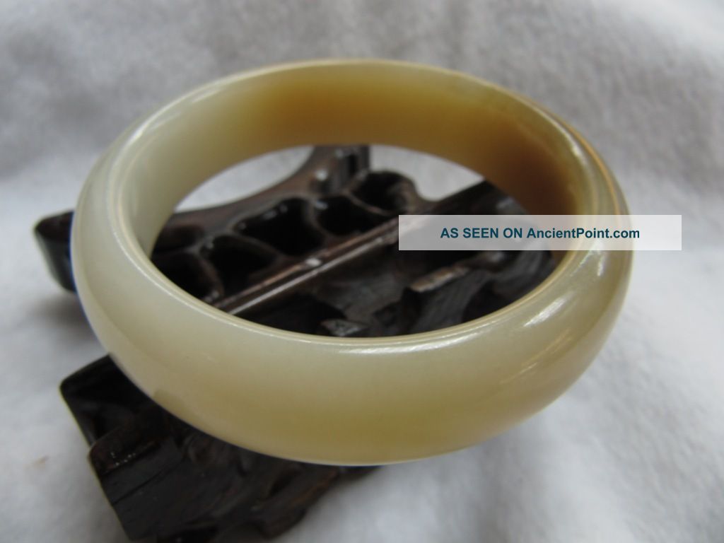 Certificated 100% A Grade Chinese Yellow Jade/jadeite Bangle/inner Diameter 57mm Bracelets photo