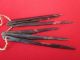 6 Rare Old Massim T Shell Needles On Bush String,  Papua New Guinea Pacific Islands & Oceania photo 5