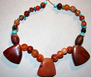 43 Antique Carnelian Amulets,  Beads & Turquoise Nigeria,  Mali,  Nepal - Patina photo
