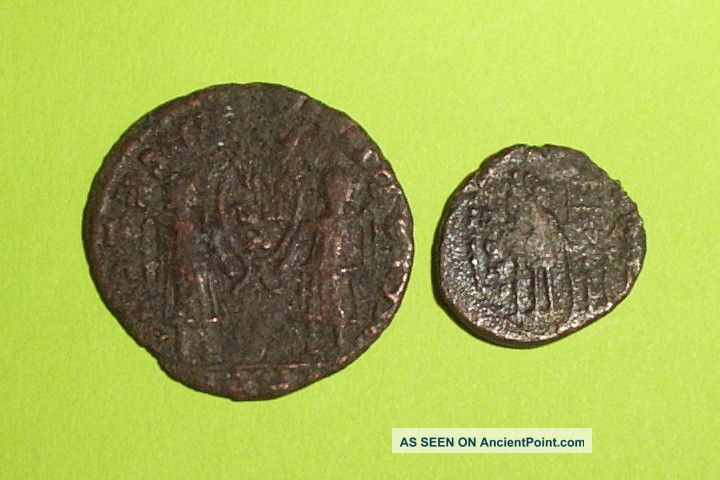 Authentic Ancient Barbarian Coins Celtic Roman Barbaric Money Collection Old Lot Roman photo