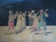1900s Italian Sorrento Ware Marquetry Panel Olive Wood Dancers Inlay Other photo 3