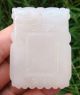 Chinese Antique Pale Celadon Nephrite Jade Carved Plate Pendant 55x40x6mm 47.  4g Other photo 6