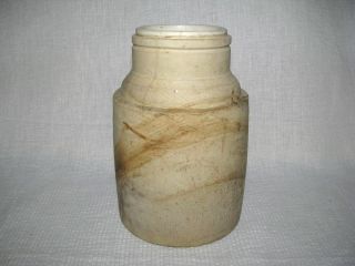 Antique Stoneware Glazed Interior Quart Canning Jar photo
