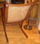 Vintage Mid Century Cane Back Rocking Chair And Foot Stool 1900-1950 photo 2