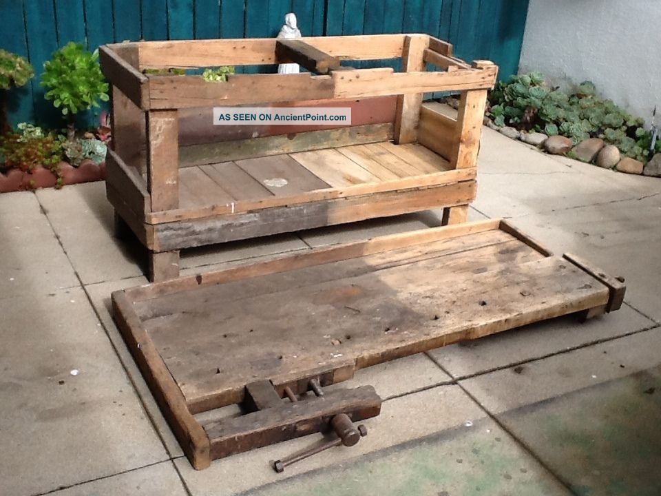 Old Carpenters Wooden Bench