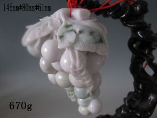 100% Natural Jadeite A Jade Hand - Carved Statues W Grapes Nr photo