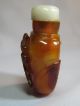 Rare Antique Carved Snuff Bottle With Jade Stopper & Tusk Spoon Snuff Bottles photo 8
