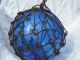 Antique Japanese Glass Fish Net Floats - Dark Deep Blue - Large Fishing Nets & Floats photo 1