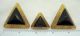 Antique Buttons Art Deco Triangle Geometric Lucite Resin Black W/ Yellow Sparkle Buttons photo 3