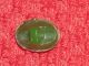 Antique Vintage Small Dark Green Glass Painted Gold Luster Button 7/16 