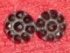 2 Antique Vintage Diminutive Dimi Black Glass Button 5/16 