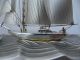 Finest Hand Crafted Japanese Sterling Silver Two Masted Model Ship By Seki Japan Other photo 5