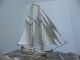 Finest Hand Crafted Japanese Sterling Silver Two Masted Model Ship By Seki Japan Other photo 8